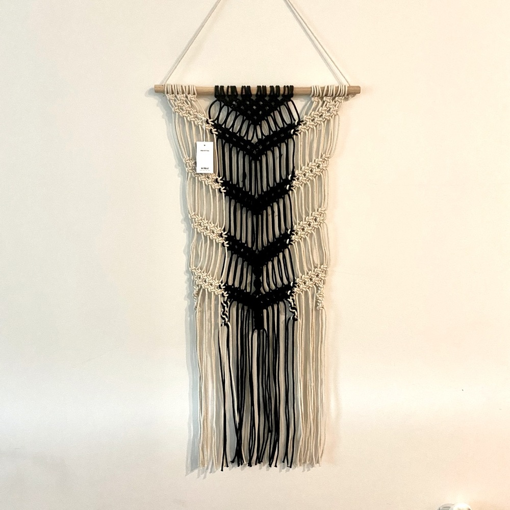 Black/White macrame wall hanging Urban Outfitters